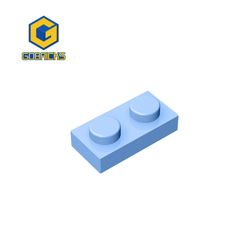 Gobricks 10 Uds. MOC ensambla placa de partículas 1x2 Compatible con 3023 6225 DIY bloques de construcción partícula chico rompecabezas juguete para regalo