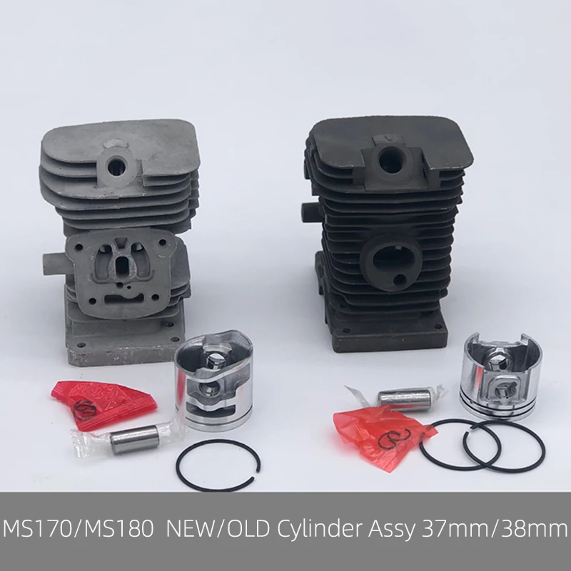 Kit de pistón de cilindro de 38mm y 37mm de diámetro apto para Stihl nuevo MS170 MS180 170 180 MS171 MS181 MS 171 181 MS181C piezas de motosierra de Gas para jardín
