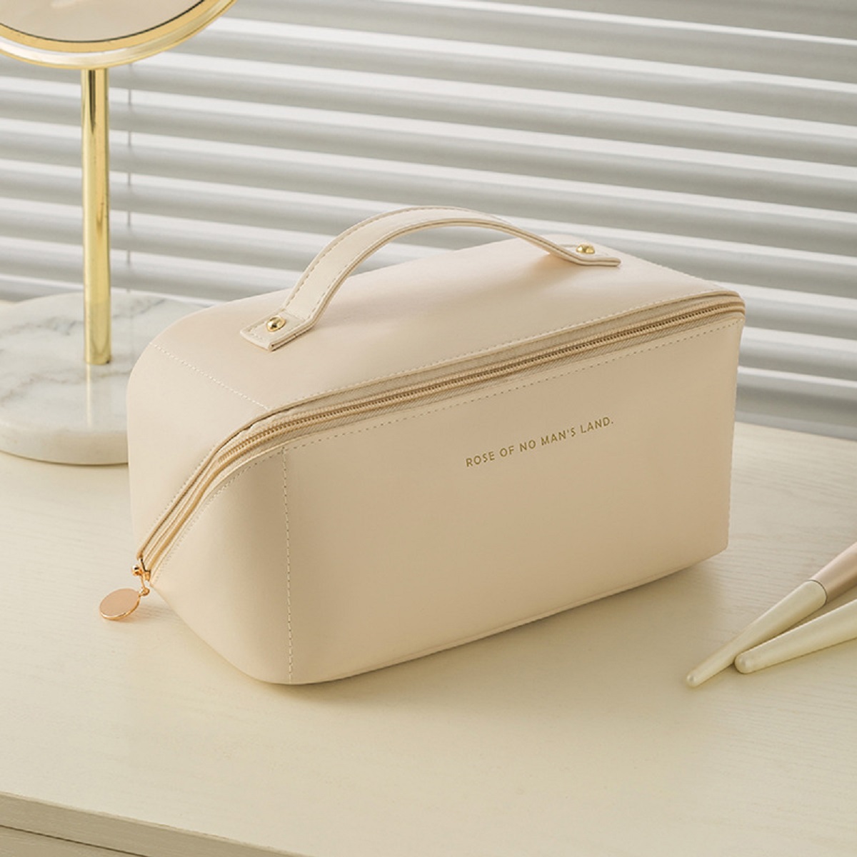 Borsa per cosmetici da viaggio grande per donna Organizzatore per trucchi in pelle Borse per kit da toilette femminile Custodia per trucco Custodia per signora di lusso