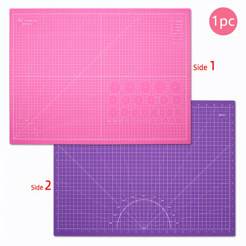 A2 Self-Healing Cutting Mat 23.6x17.7 Inch, Multipurpose Craft Mat for DIY/Office/School/Quilting, Non-Slip Gridded Work Surface