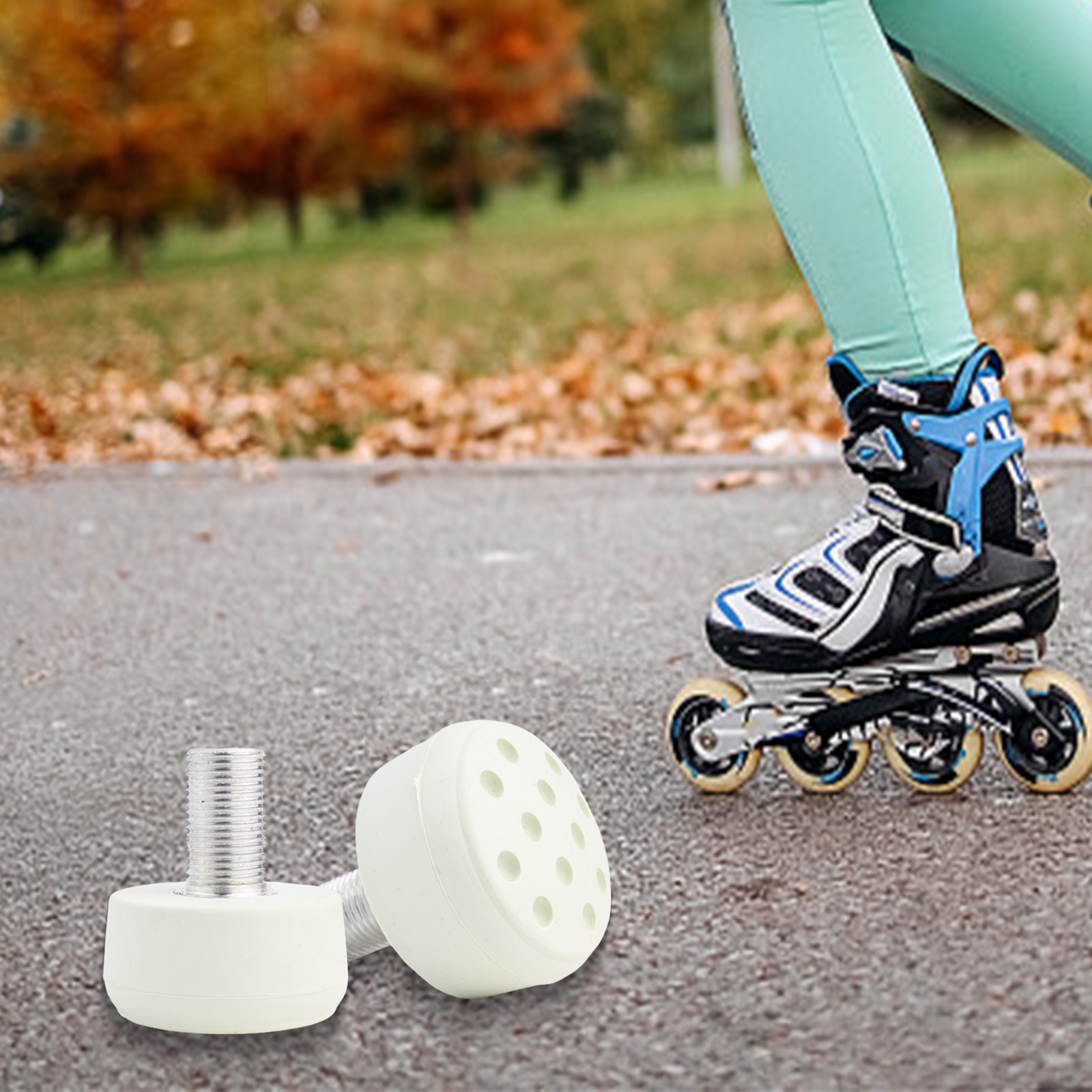 2 bouchons d'orteils pour patins à roulettes, frein 15.2mm 82A, hauteur réglable en caoutchouc Via écrou pour chaussures de patins à roulettes, diamètre du trou de vis 1.5cm