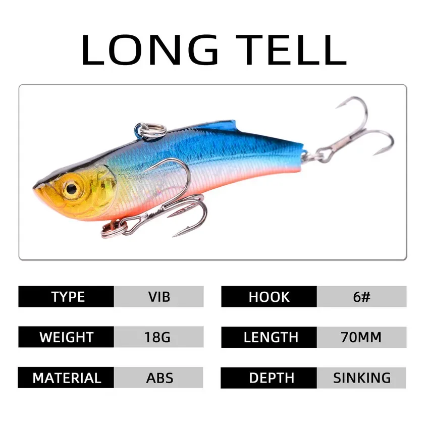 1 Cái 7 Cm/18G Mùa Đông Cứng Biển Mồi Dụ Cá VIB 3D Mồi Mắt Xoay Lặn Jig cánh Wobbler Pesca Quay Mồi Swimbait