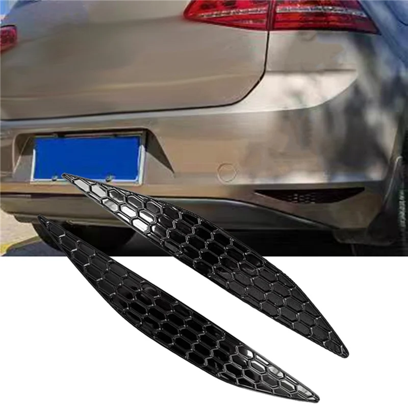 1Pair Rear Bar Honeycomb Reflector Cover Trim Styling for VW Golf 7 GTI MK7 2014-2018 Tail Fog Light Strips Sticker