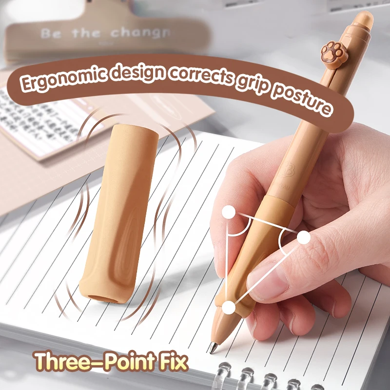 4PC Erasable ปากกา Neutral ปากกาการ์ตูน Moyi ปุ่มปากกาตรงท่าทางความร้อนยางลบความงามสูงมูลค่ากดป้องกัน
