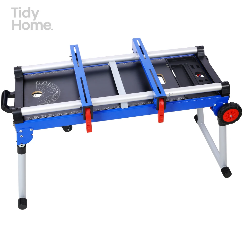5-in-1 Portable Workbench, Folding, Detachable Saw Stand, Adjustable Legs, Creeper/Platform for Woodworking, Repair, Masonry