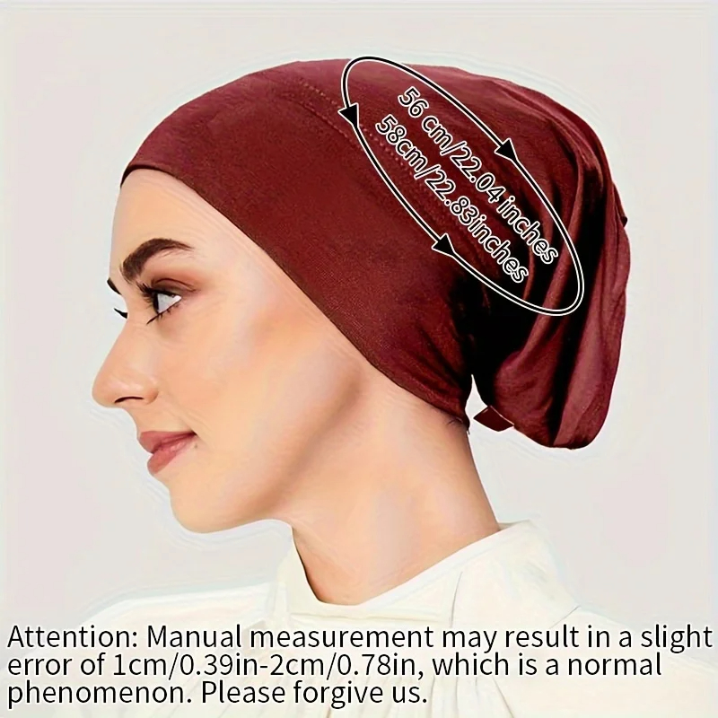 2024 novo simples turbante monocromático undercap casual versátil elástico modal hijab boné ao ar livre respirável interior hijabs boné