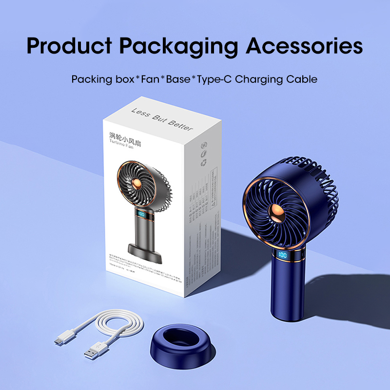 พัดลมมือถือ2024ใหม่พัดลมขนาดเล็ก USB 5000mAh ชาร์จได้แบบพกพาขนาดเล็กแสดงข้อมูลพัดลมมือถือขนาดเล็ก