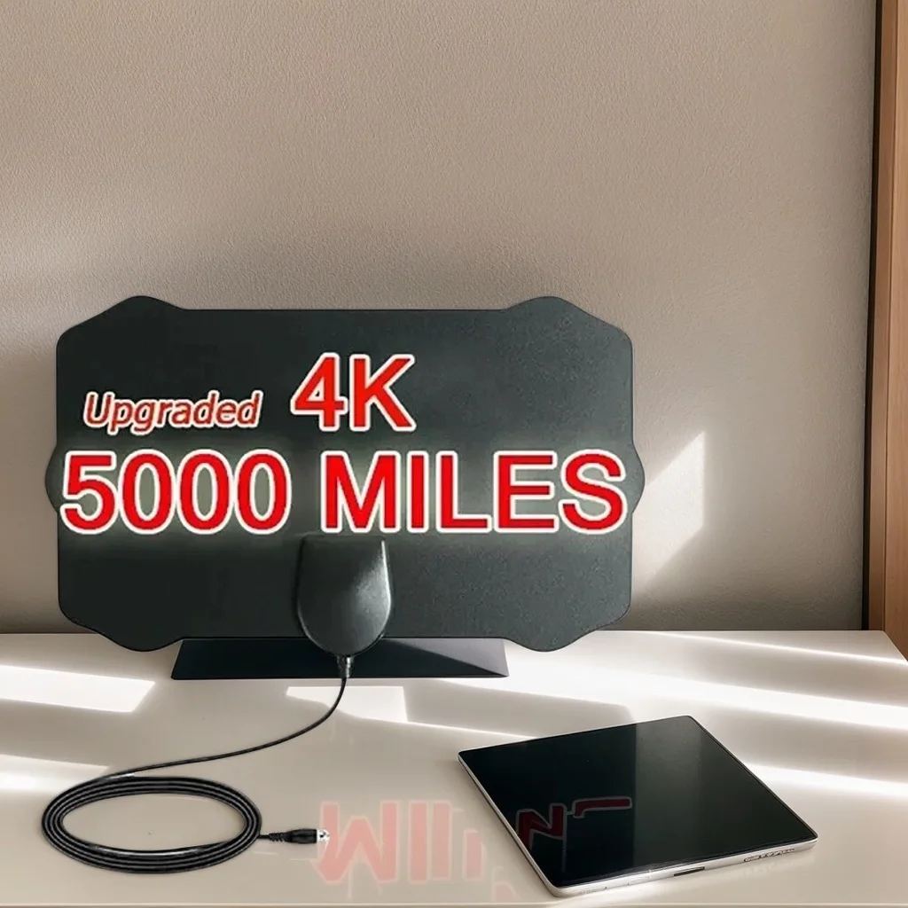5000 Meilen HD 8K/4K digitale TV-Antenne – 25 dB UHF/VHF DVB-T/T2 Innenantenne für Kabel- und DTV-Empfang
