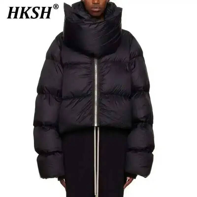 HKSH Herbst Winter Neue Männer Flut Baumwolle Gefütterte Jacke Schal Kragen Dicken Langen Sleeve Zipper Brot Chic Trendy RO Stil Mantel H2840