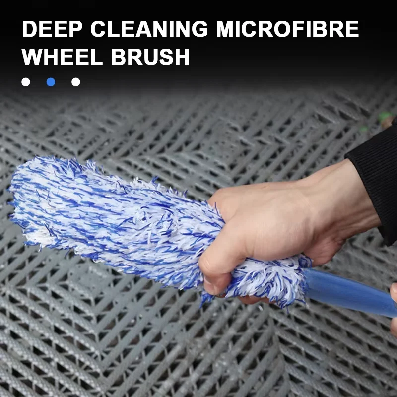 Spazzola per la pulizia dell'auto Spazzola per la pulizia dell'auto Spazzola per ruote portatile in peluche per pneumatici e cerchioni Accessori per la cura dell'auto Strumento per spazzole multifunzionale Cura dell'auto