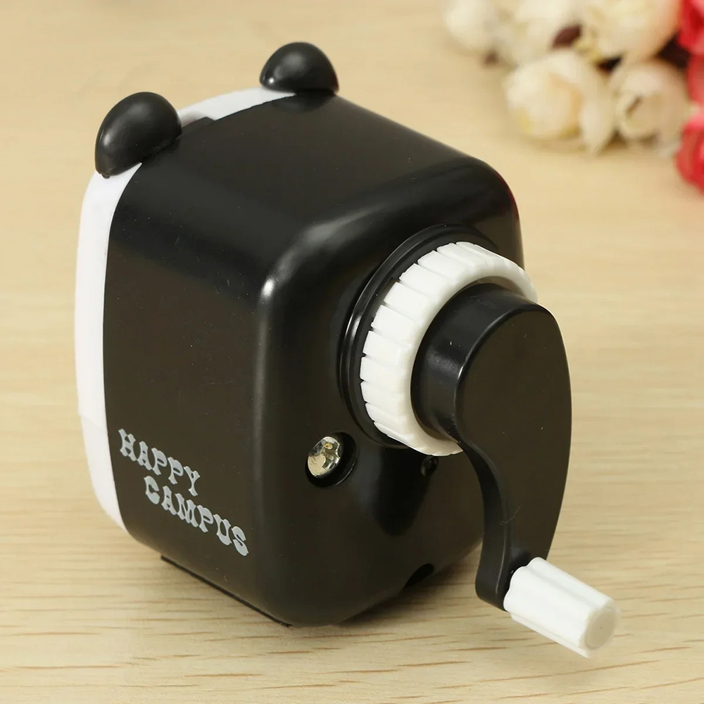 Cartoon Panda Tiger Pencil Sharpener Hand-Cranked Portable Kids School Office Supplies Cute Animal Sharpener Student Stationery