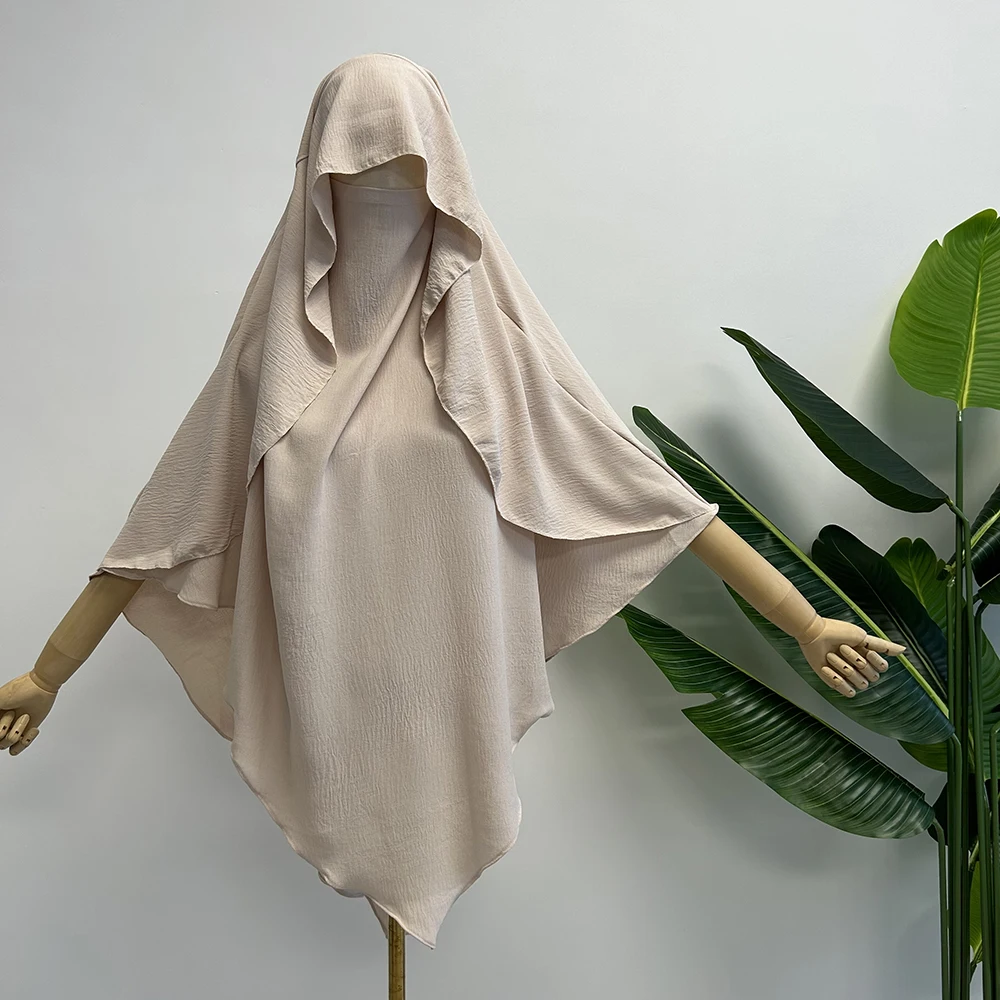 Capa khimar com alças niqab jazz crepe triângulo islâmico muçulmano feminino atacado ramadan gravata volta oração hijab