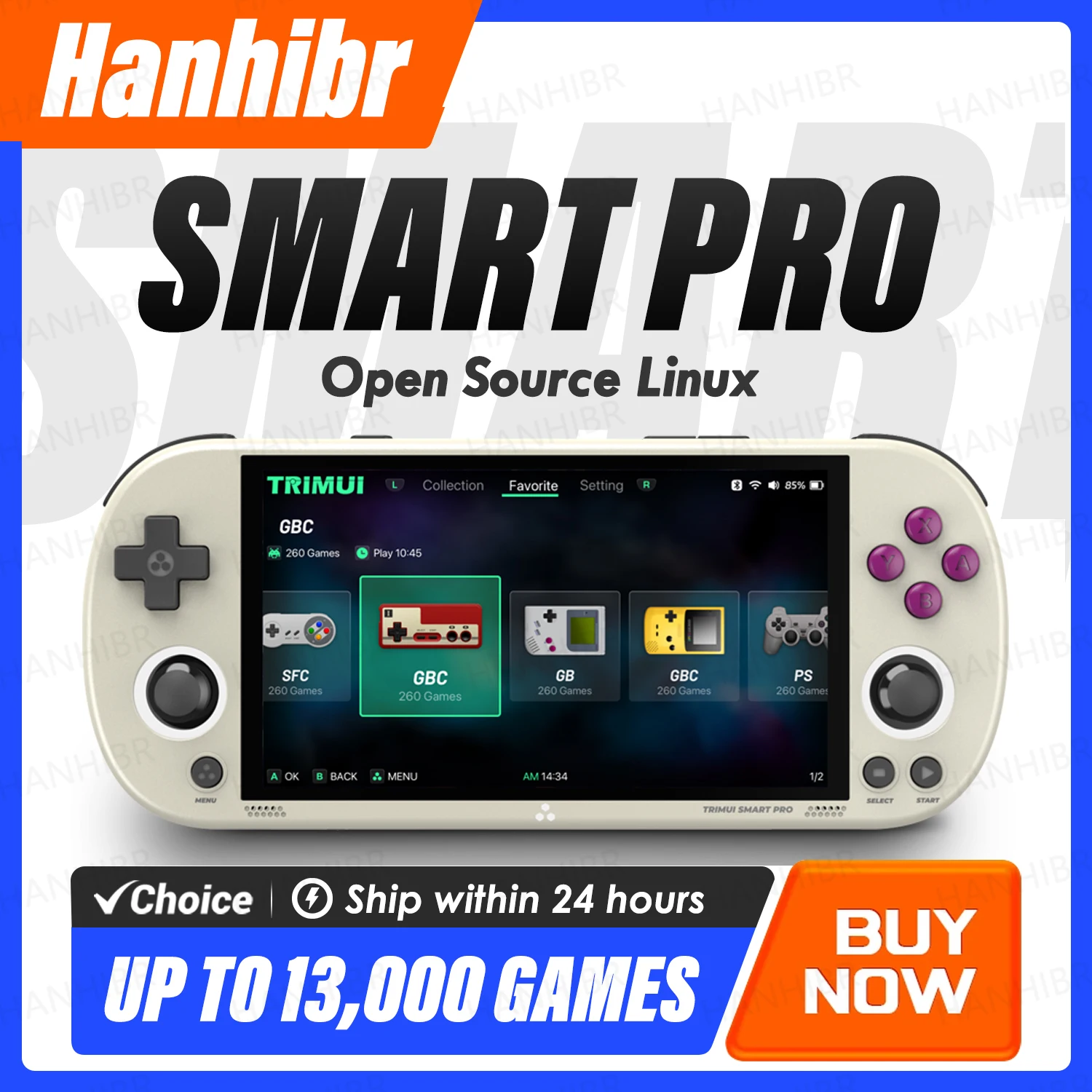Trimui Smart Pro Handheld Game Console 4.96''IPS Scherm Linux Systeem Joystick RGB Verlichting Smartpro Retro Video Game Kid's geschenken