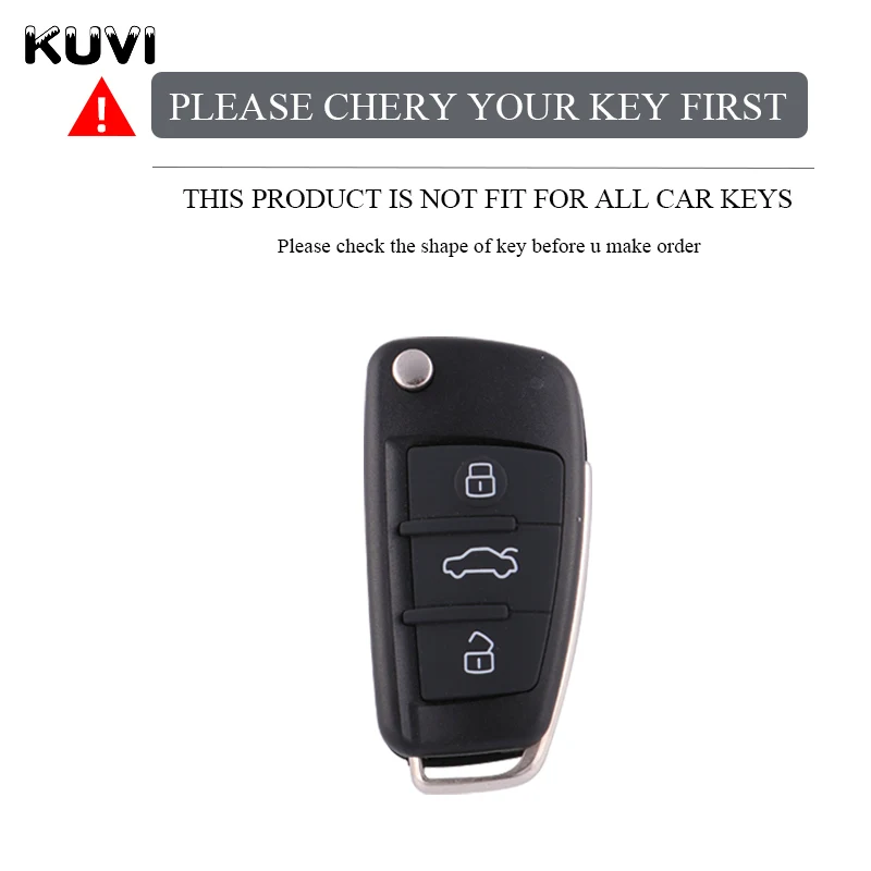 Funda con tapa para llave de coche, carcasa chapada en TPU para Audi A1 A3 A4 8P 8L 8V A5 B6 B7 A6 A7 C5 C6 Q3 Q5 Q7 4F S3 S4 S6 RS3 TT