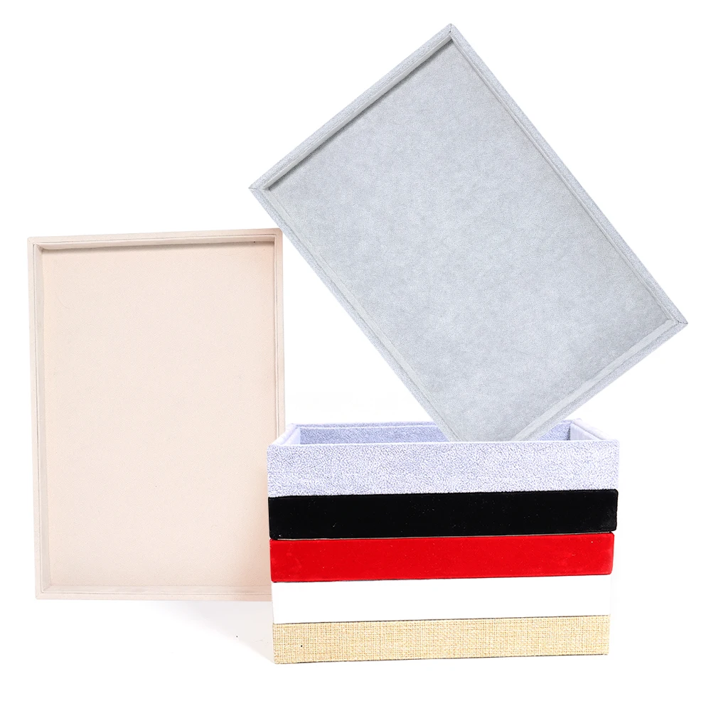 1 Stück Samt-Schmuck-Display-Tablett, mehrfarbig, Organizer, Halter, Box, Halsketten, Armbänder, Ringe, Aufbewahrung, Show-Tablett