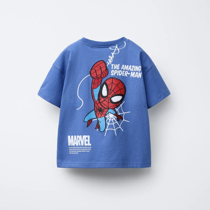 Ropa informal de moda para niños, camiseta estampada, camiseta con cuello redondo, Top bonito de manga corta para verano 2025, para niños