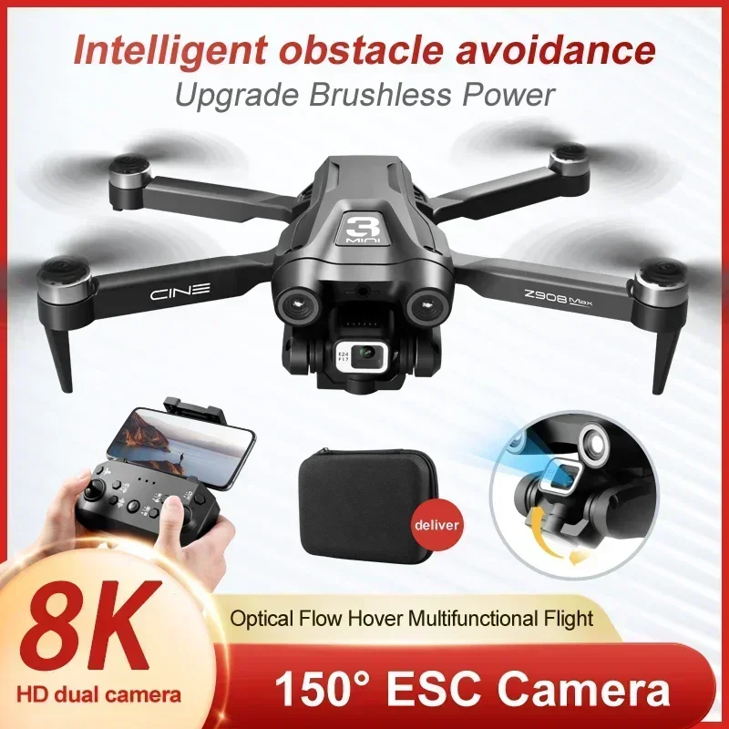 Edward z908pro max drone profissional câmeras duplas hd 8k motor sem escova gps fpv evitar obstáculos dobrável quadcopter uva 1000m