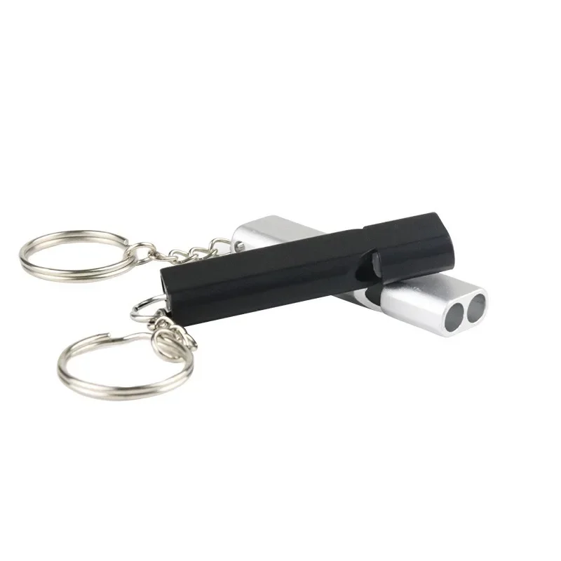 Überlebenspfeife mit zwei Frequenzen, flache Metallpfeife für Outdoor-Wandern, Klettern, Notfallpfeife, Cheerleading-Souvenirs