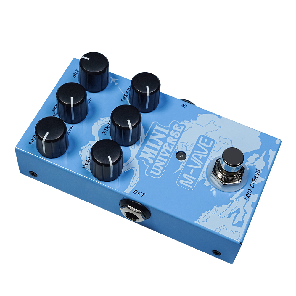 M-VAVE mini universo pedal de guitarra de reverberação digital 9 efeitos de reverb sala/shimmer/lofi/spring reverse efeito pedal acessórios de guitarra