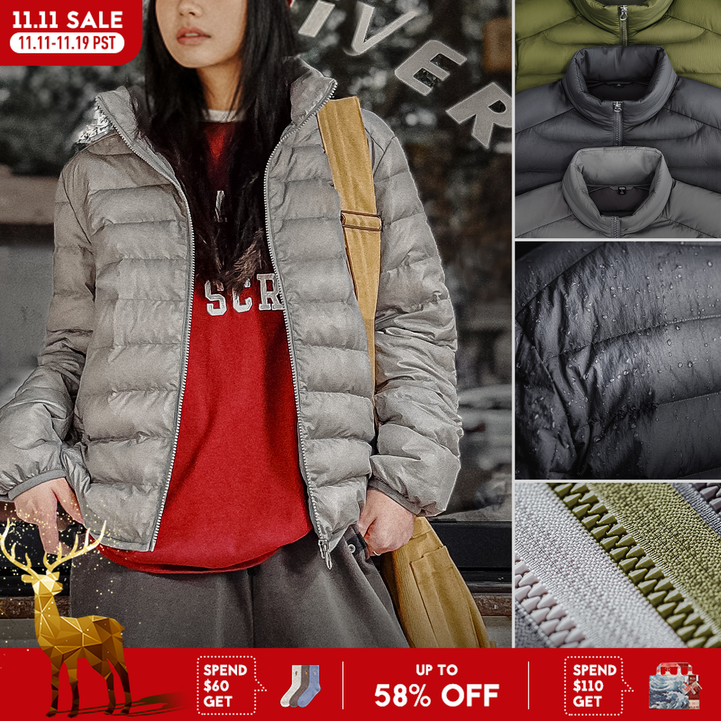 Maden doudoune femme 90% duvet de canard blanc léger col montant bouffant couche intérieure chaude manteau thermique décontracté pour l'hiver