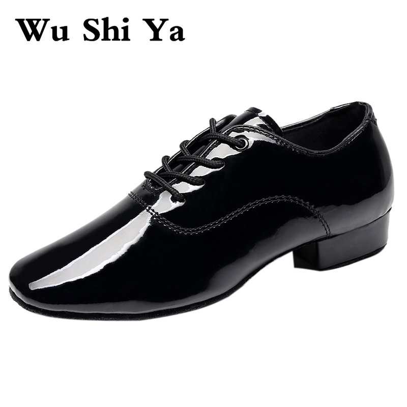 Sapatos de dança latina macios masculinos dança moderna plus size 2.5cm salto para menino salão de baile tango crianças homem preto sapatos de dança sola macia