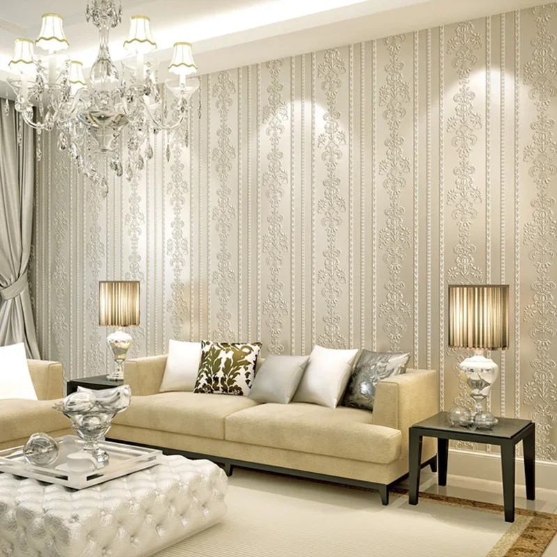 Papel tapiz de Raya Vertical de tela no tejida minimalista moderno, papel tapiz 3D para dormitorio, sala de estar, decoración del hogar