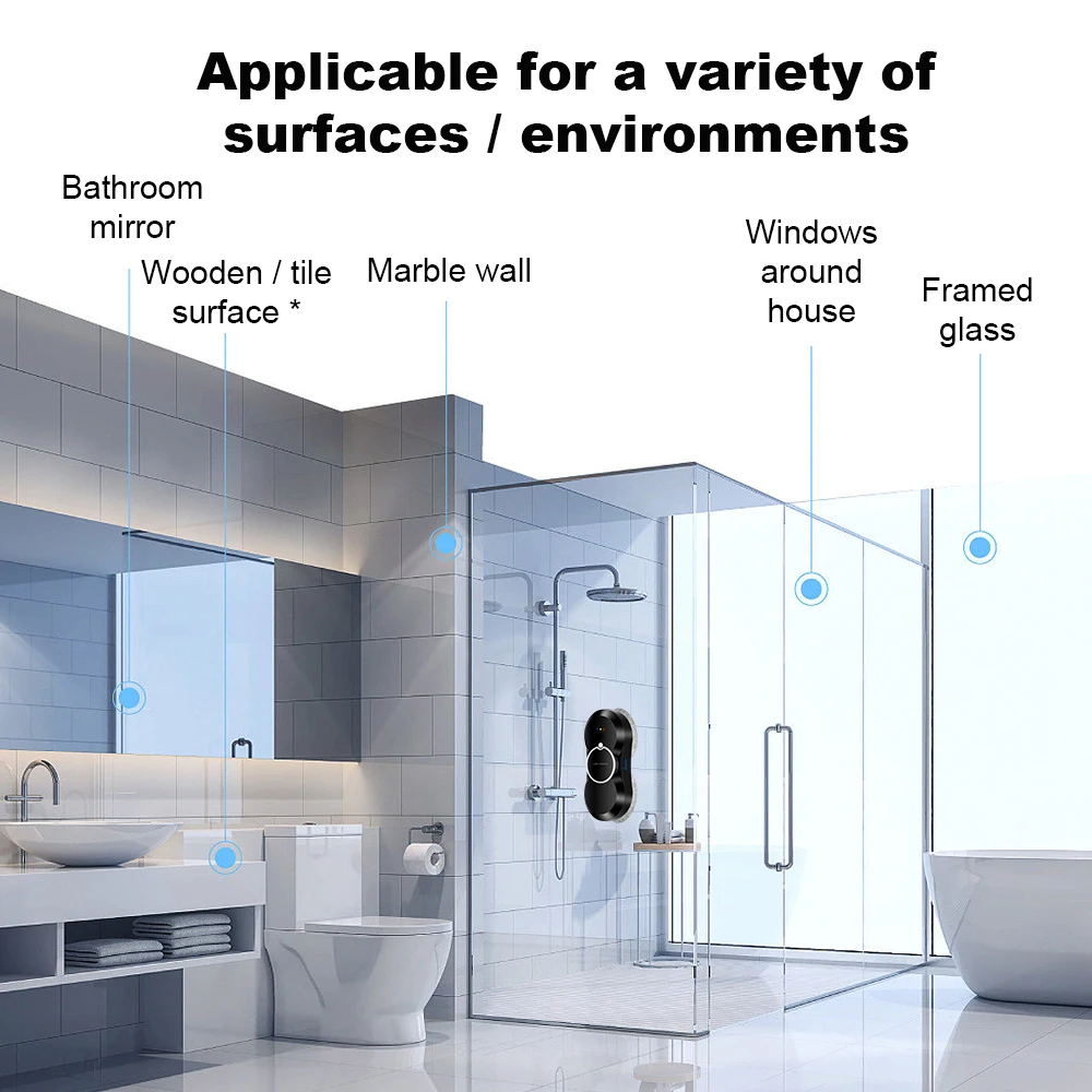 Roboter-Fensterputzer Liectroux HCR-10 mit Ultraschall-Wassersprühfunktion, Staubsaugerroboter für Fenster, Glaswischer, Trocken- und Nasswischen, AI Route, Fernbedienung