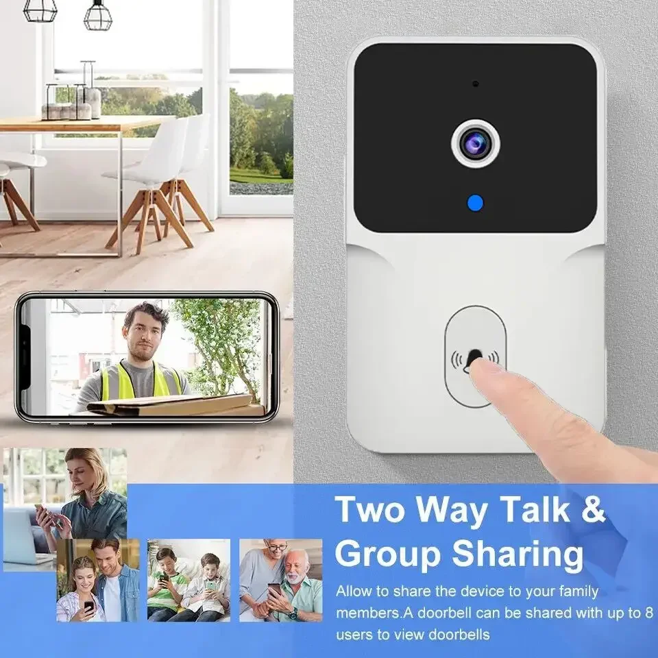 Tuya Wireless Video Doorbell กล้อง WIFI Night Vision Smart Home Security กลางแจ้ง HD ประตู Bell Two Way Intercom เปลี่ยนเสียง