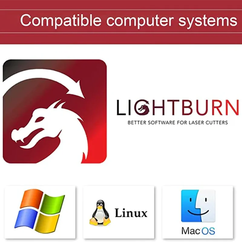 Tyvok LightBurn Core Key de licencia/software de control GCODE con todas las marcas Controlador de grabado láser Compatible con Mac Wind