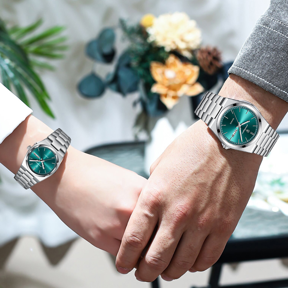 POEDAGAR, relojes de pareja a la moda, reloj de cuarzo Original de tendencia Simple para amantes, reloj de pulsera luminoso resistente al agua con fecha y semana, San Valentín