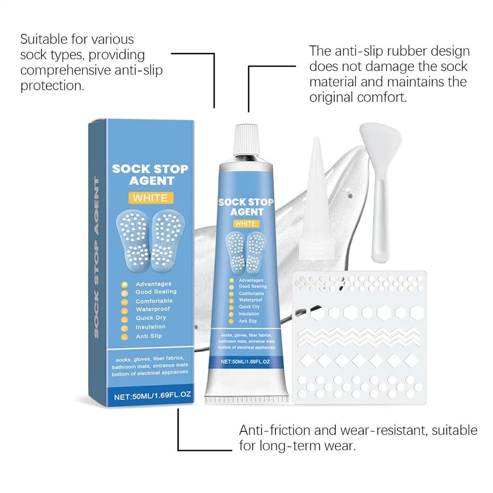 New Quick-Drying Non-Slip Adhesive Transparent Waterproof Anti Slip Sock Glue DIY Sock Stop Agent for Non-Slip Socks