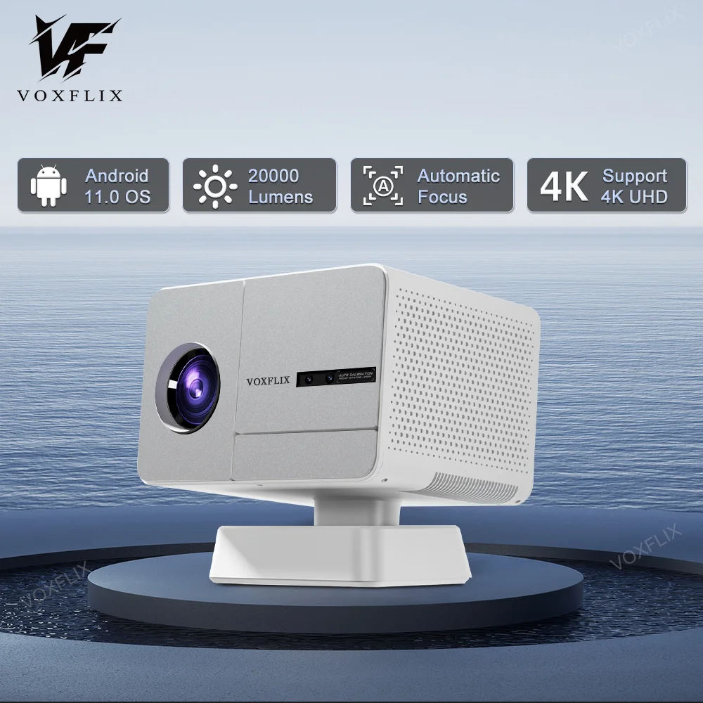 VOXFLIX X9 Ultra proyector 1200 ANSI Full HD 1080P proyector compatible con 4K Android 11,0 hogar WIFI6 Autofocus Auto-keystone proyector