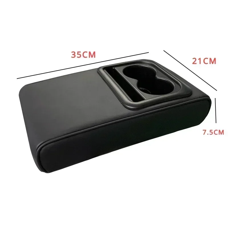 Almofada de apoio de braço do console central automático com 2 suporte de copo almofada de apoio de braço de couro do plutônio portátil carro ambrest travesseiro capa almofada de altura