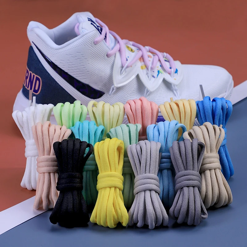 1 คู่รูปไข่รองเท้า Laces ครึ่งรอบกีฬา Shoelaces สําหรับวิ่งรองเท้าผ้าใบ Laces รองเท้า Strings ทนทานโดยไม่ซีดจางเชือกผูกรองเท้า