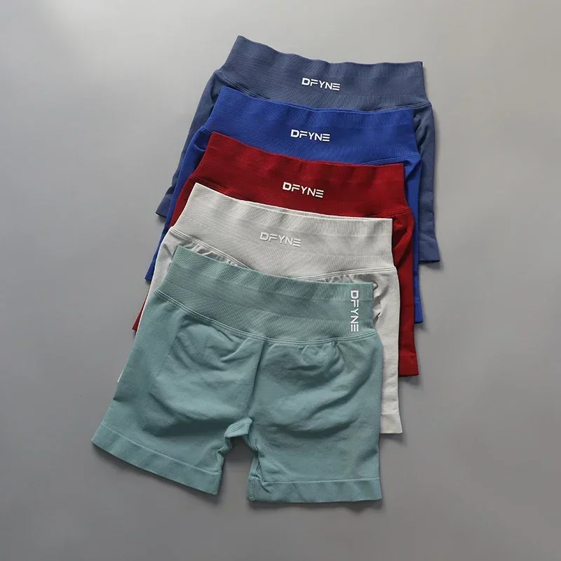 Shorts à effet de choc avec logo, bandeau de lit bas, shorts de yoga, sans couture, scrunch, butin de gymnastique, shorts de course commandés