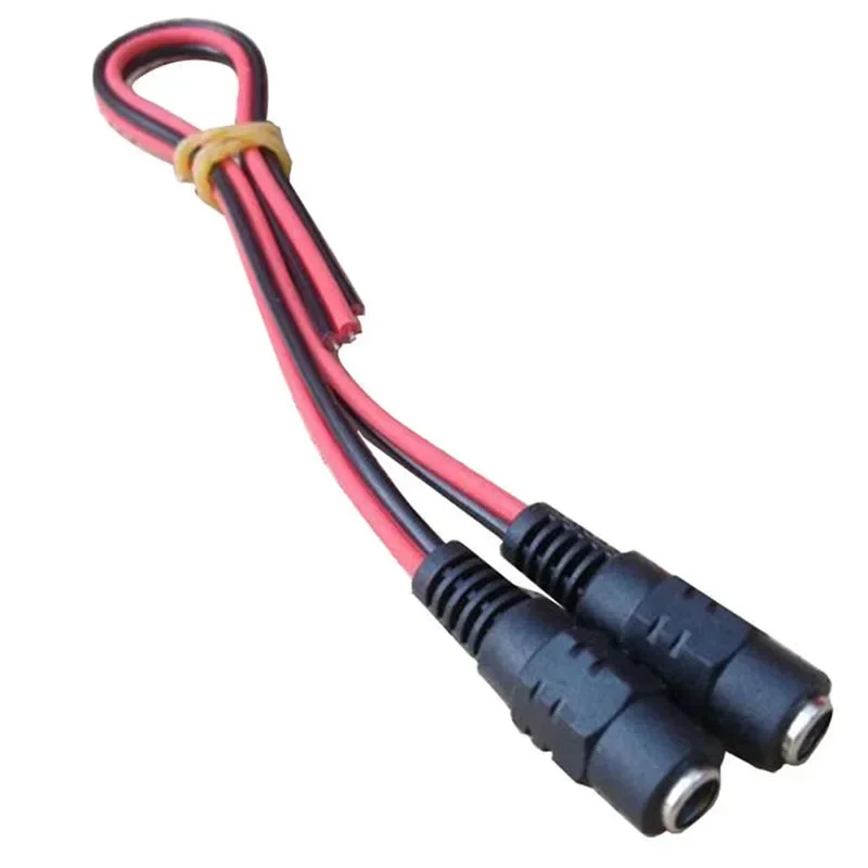 10 unids/lote 2,1x5,5 Mm enchufe macho hembra 12V CC Cable flexible para cámara Cctv conector extensión trasera 12V DC Cable
