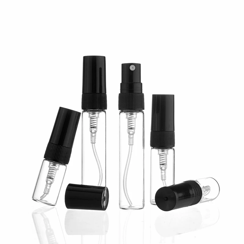 5 개/갑 2ML 3ML 5ML 10ML 명확한 미니 향수 유리 병 빈 화장품 병 샘플 테스트 튜브 얇은 유리 병 앰버