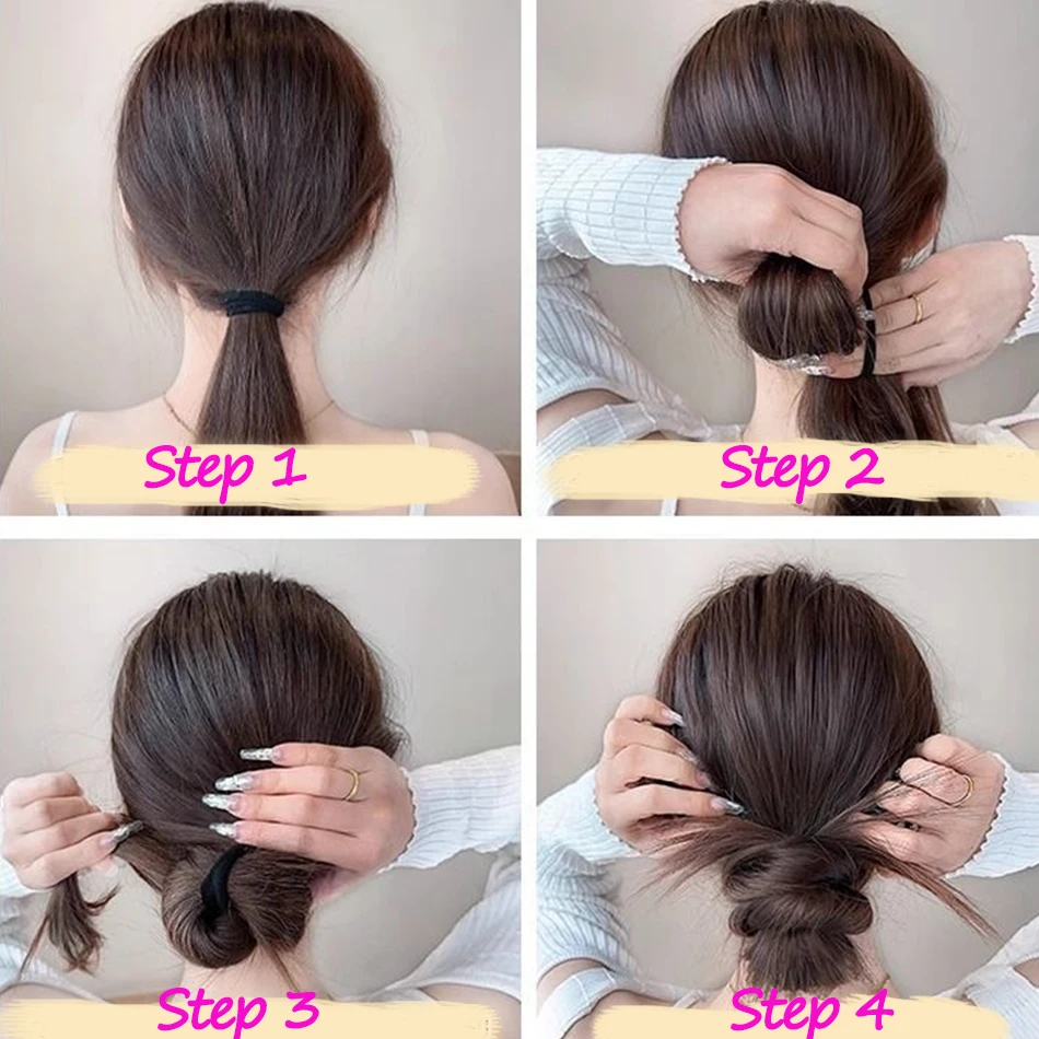 Extensions capillaires synthétiques longues et ondulées, queue de cheval à enroulement automatique, avec élastique en caoutchouc tressé, pour femmes, augmente les cheveux
