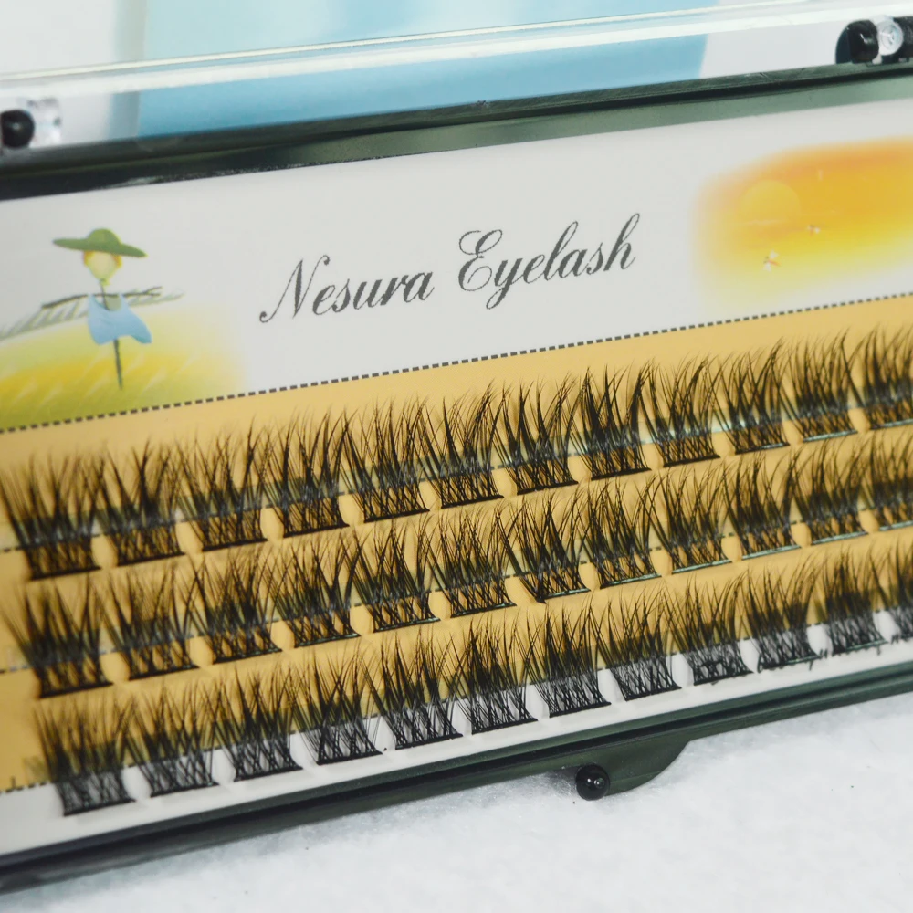 L02 DIY 36 Chiếc Cụm Lông Mi 3D Tự Nhiên Chùm 16Mm D Cong Phân Đoạn Tia Cá Nhân Chồn Búi Lông Mi Mỹ làn Mi Đầu