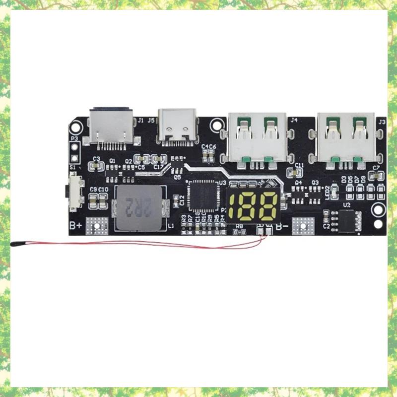 Smart-QC4.0 QC3.0 LED Dual USB 5 В 4,5 А 22,5 Вт Micro/Type-C USB Mobile Power Bank 18650 Модуль зарядки Защита от температуры