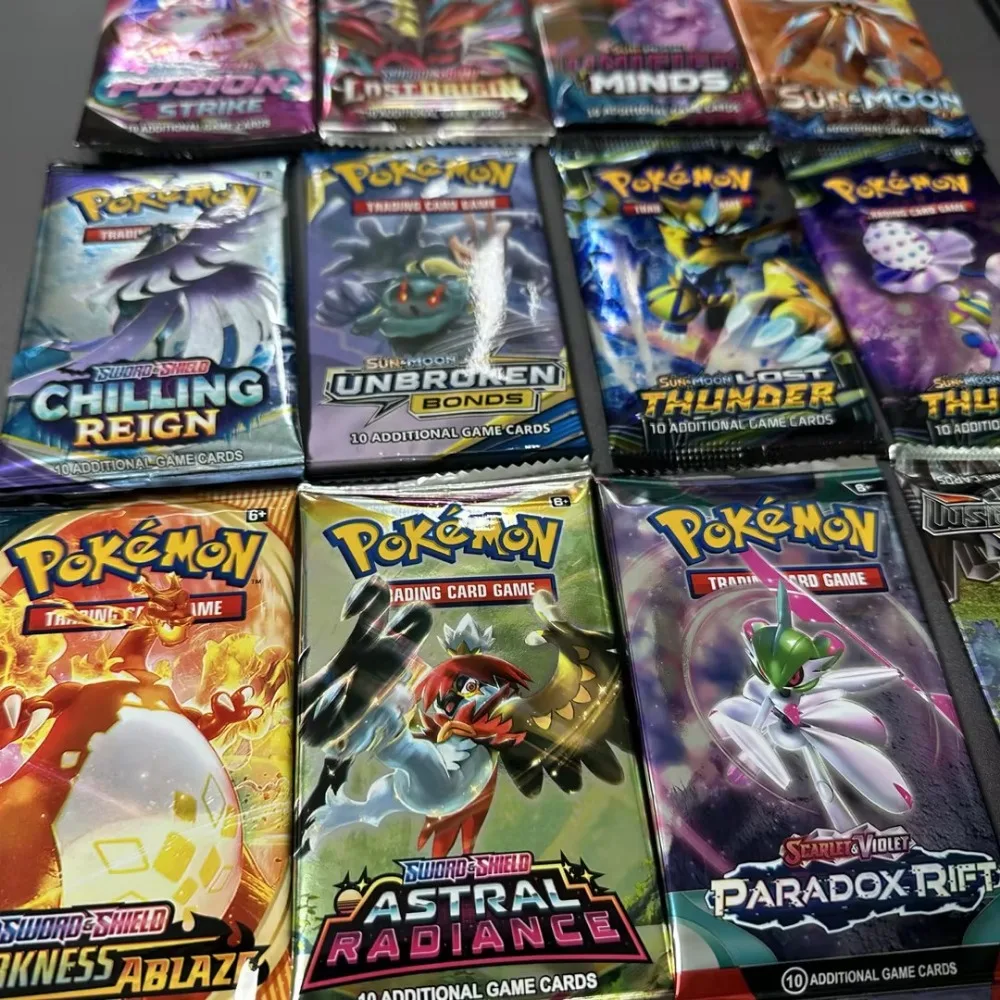 4er-Pack Pokemon-Karten 151 Team Up Sun & Moon Thunder Englisches Sammelkartenspiel Evolutions Booster Sammlerstück Kinderspielzeug Geschenke