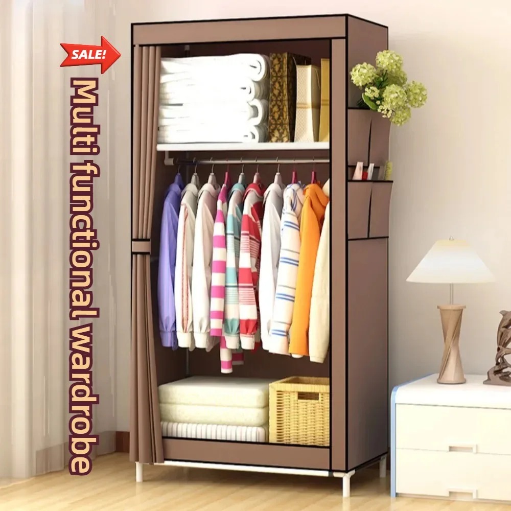 Simple Wardrobe Foldable Dustproof Storage Cabinet Household StudentS Bedroom Minimalist Wardrobes Non Woven Closet Organizer