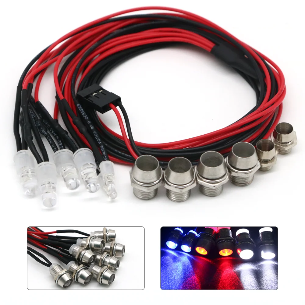 2 / 4 / 6 / 8 luces 70cm de longitud RC LED faros nocturnos faros 3/5mm luz LED para modelo de coche trepador de deriva para coche RC