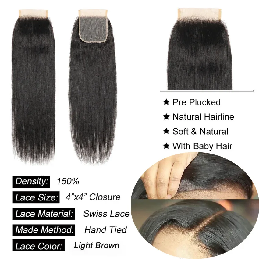 Xương Thẳng Tóc Bó Brasil Tóc Dệt Phần Mở Rộng 8-30 Inch Tóc Dệt Đen Tự Nhiên Trinh Nữ Tóc dành Cho Nữ