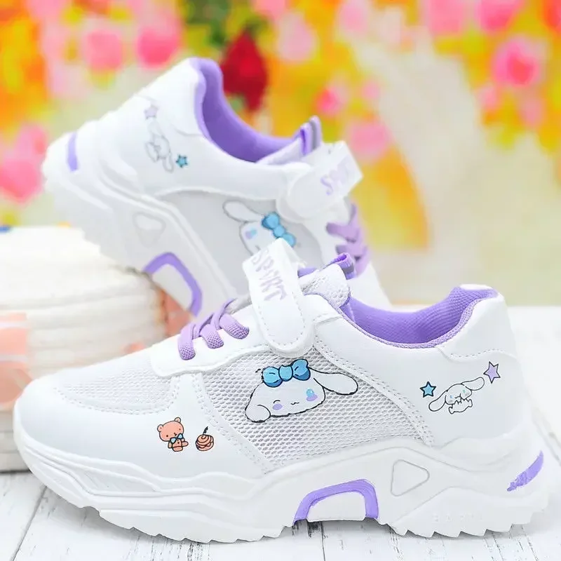 Sanrio Hallo Kitty Mädchen Turnschuhe flache Kuromi Freizeitschuhe Frühling und Herbst Student Laufschuhe Zimtbrett Schuhe