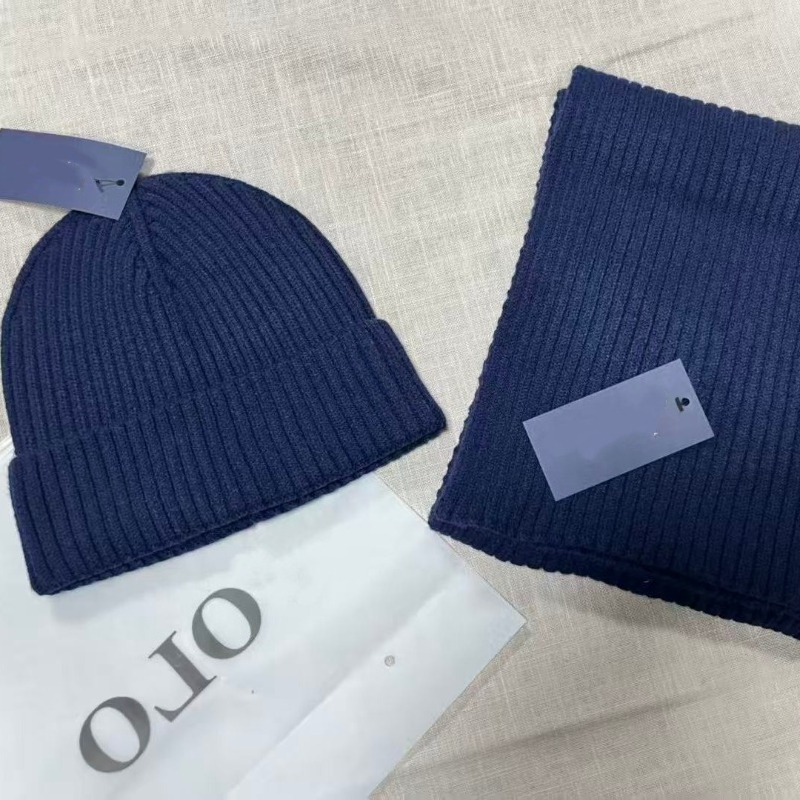 Hat and Scarf Two-piece Set Knitted Hat Versatile New Autumn and Winter Solid Color Scarf