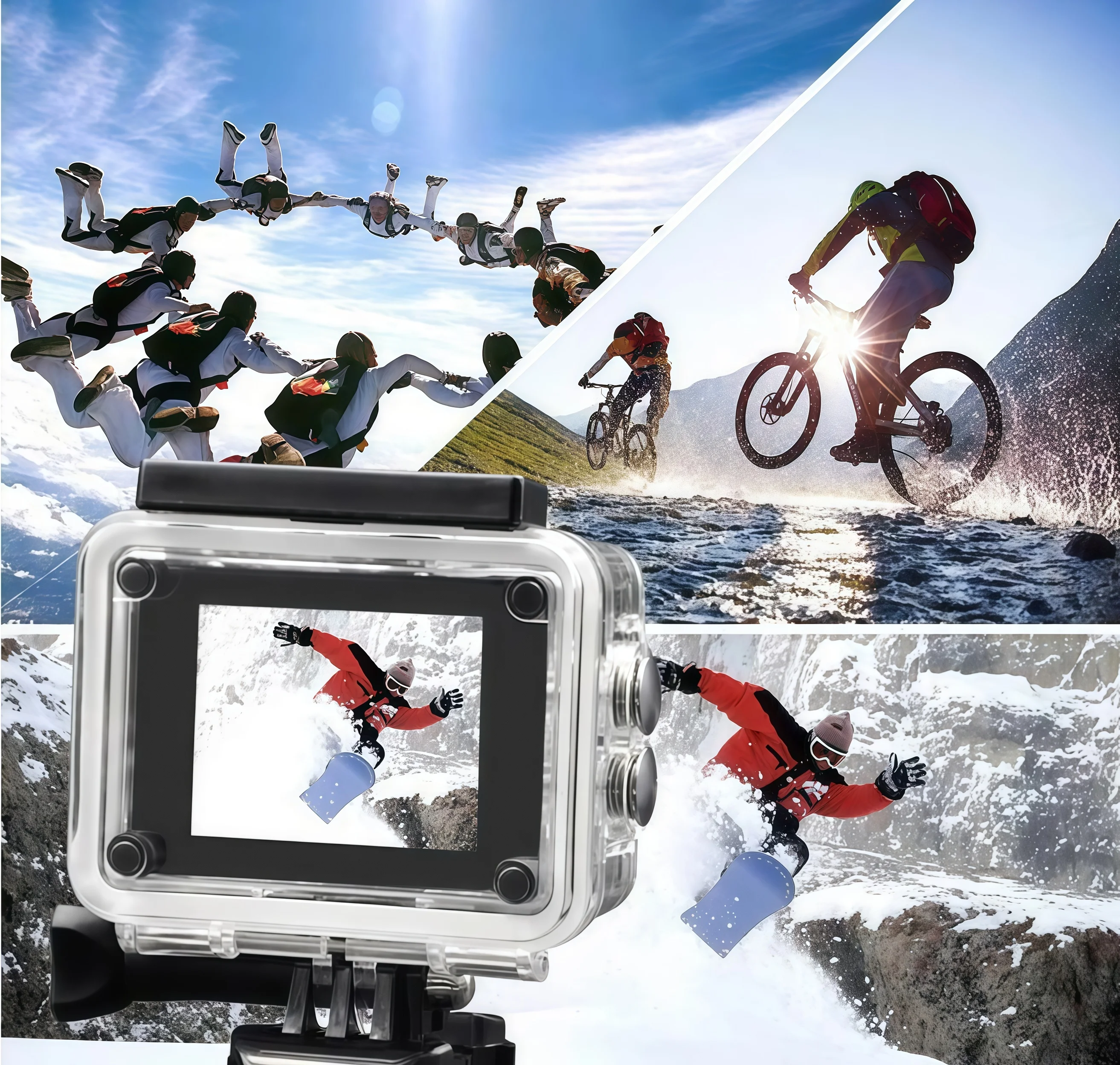 Cámara de acción Null Outdoor 4K WiFi grabación de vídeo 4K/30FPS 2,0 "170D GPS 4X Zoom cámara deportiva impermeable subacuática casco