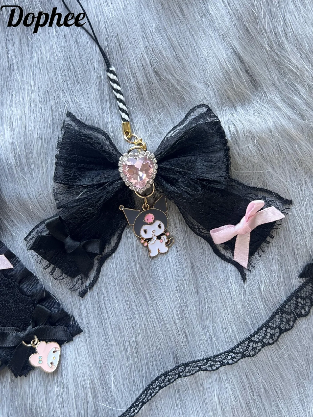 Dophee Original Handmade Heart Diamonds Bow Mobile Phone Protective Case Iphone 14 15 16promax Phone Cover Young Girl Soft Shell