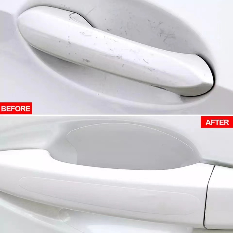 Pegatina protectora Invisible para manija de puerta de coche, protección anticolisión resistente a los arañazos, tira transparente, accesorios para coche, 8 Uds.