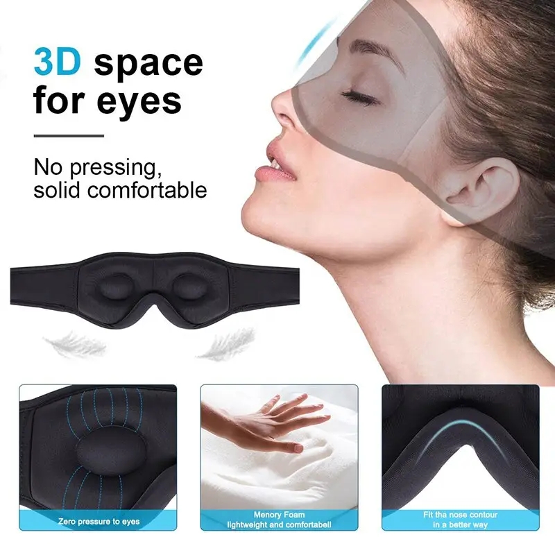 3D Sleeping Mask Block Out Light Sleep Mask For Eyes Soft Sleeping Aid Eye Mask for Travel Eyeshade Night Breathable Slaapmasker